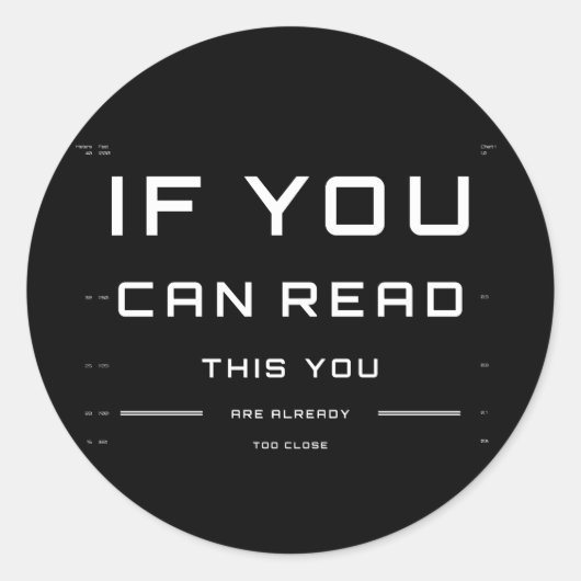 Te dicht Oogonderzoek op ronde Sticker (20) (Voorkant)