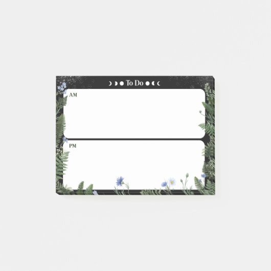 Te-Do AM/PM Post-it Notitie - Donker Fantasievol O Post-it® Notes (Voorkant)