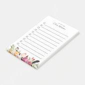 Te doen - Bohemian Boho Floral Feather Post-it® Notes (Schuin)