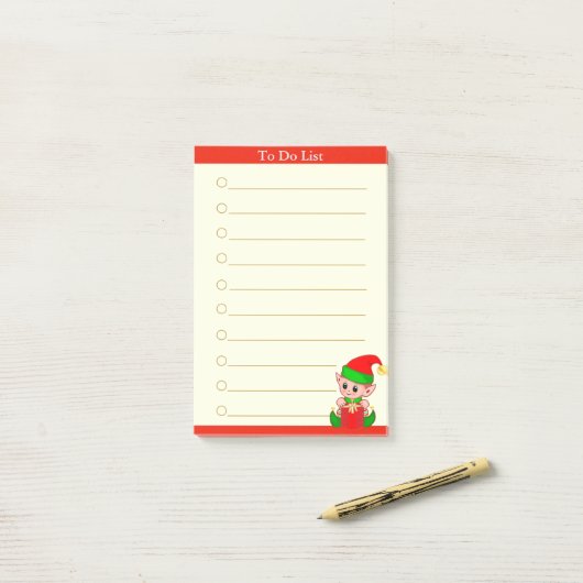 Te doen dingen en Baby Elf te klaren Post-it® Notes (Op bureau)