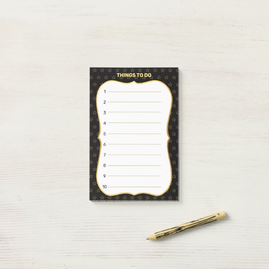 Te doen dingen & Star Pattern-lijst Post-it® Notes (Op bureau)