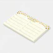 Te doen Lijst & Golden Confetti op Ivory Lined Post-it® Notes (Schuin)