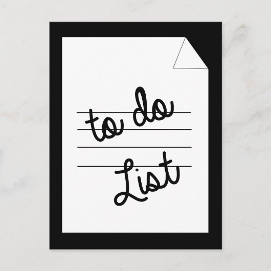 Te doen lijst grappige herinnering briefkaart (Voorkant)