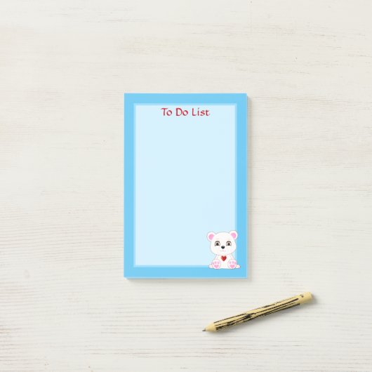 Te doen Lijst Polar Beer op lichtblauw Post-it® Notes (Op bureau)