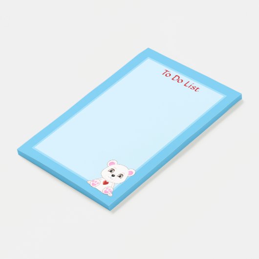 Te doen Lijst Polar Beer op lichtblauw Post-it® Notes (Schuin)