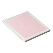 Te doen lijst (roze pastel regenboog) notitieblok (Schuin)