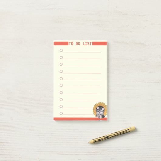  te doen lijst & Schattigee hond Post-it® Notes (Op bureau)