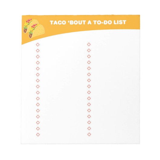 Te doen lijst - Taco Lovers Gift - Taco Notitieblok (Voorkant)