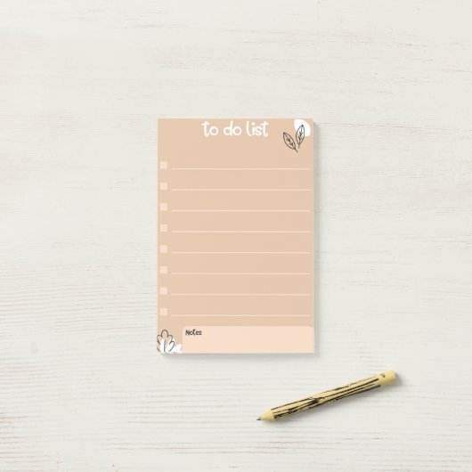 Te doen met Floral Design Style Post-it® Notes (Op bureau)