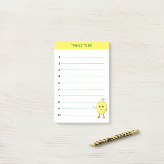 Te doen met mooie citroenen post-it® notes (Op bureau)