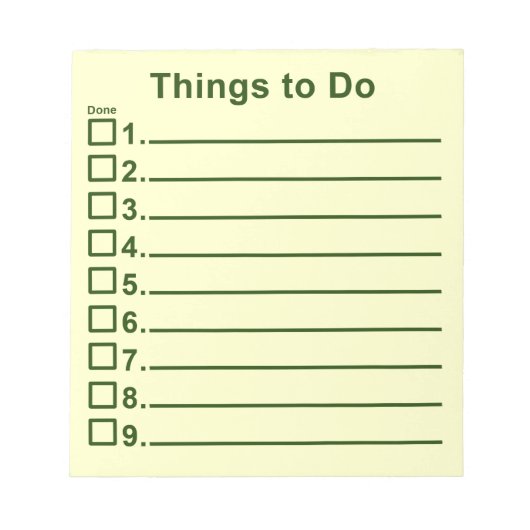 Te doen notitieblok (Voorkant)