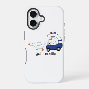 Te Dom Gek Geworden Grappige Gans Politie Humor iPhone 16 Hoesje