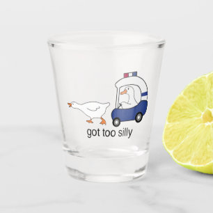 Te Dom Gek Geworden Grappige Gans Politie Humor Shot Glas