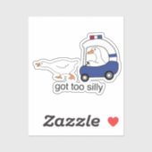 Te Dom Gek Geworden Grappige Gans Politie Humor Sticker (Vel)