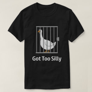 Te Dom Gekke Grappige Gans In Kooi Humor T-shirt