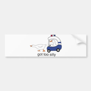 Te Dom Gekke Grappige Gans Politie Humor Bumpersticker