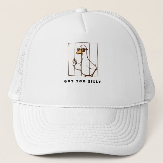 Te dom gekke grappige gans trucker pet (Voorkant)