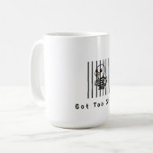 Te dom geworden grappige gans koffiemok (Voorkant links)
