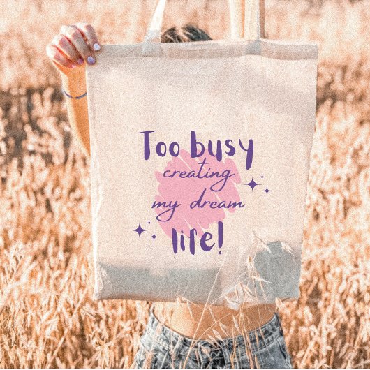 Te druk Creëer mijn droomleven met Sterren Modern Tote Bag