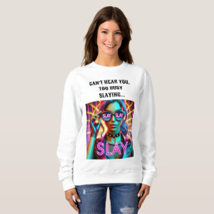 Te druk met het ontwerpen van een sweatshirt. trui