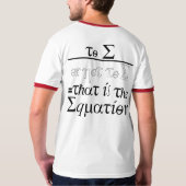 Te E, of niet te E = dat is de vergelijking T-shirt (Achterkant volledig)