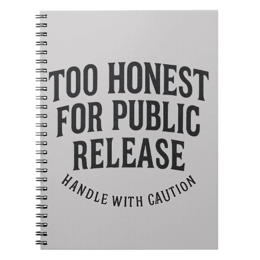 Te eerlijk voor een publieke release notitieboek (Voorkant)