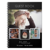 Te gast boek verjaart zwarte witte foto collage notitieboek (Voorkant)