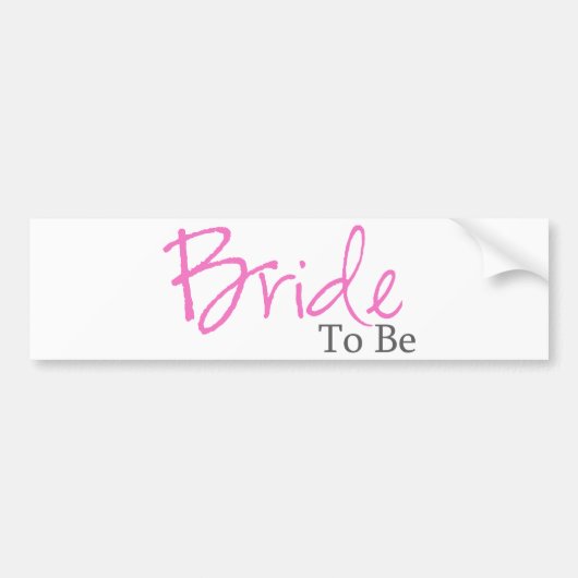 Te gebruiken bride (roze script) bumpersticker (Voorkant)