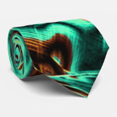 Te gedraaide tapes, aquamarine- en koffiegroeven stropdas (Opgerold)