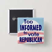 Te geïnformeerde knop vierkante button 5,1 cm (Voorkant /achterkant)