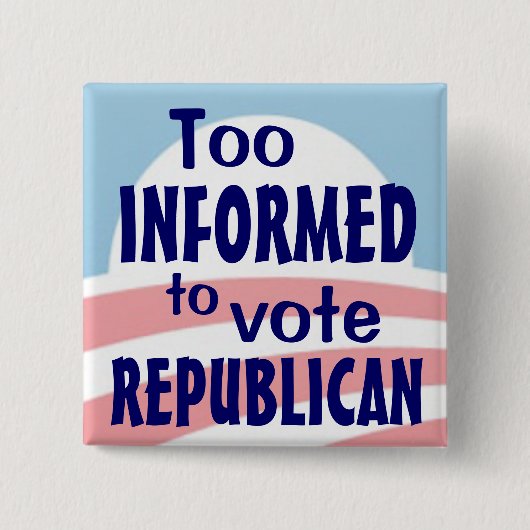 Te geïnformeerde knop vierkante button 5,1 cm (Voorkant)