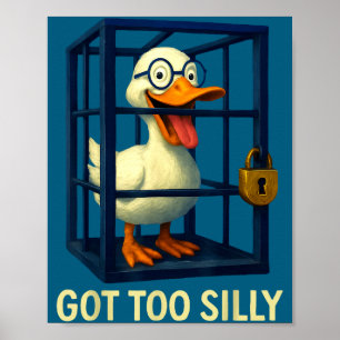 Te gek grappige gans leraar liefhebbers woordgrap  poster