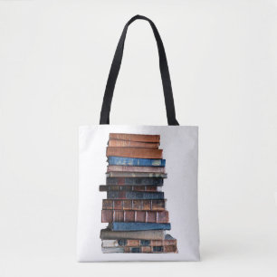 Te gek op boeken-Oude Stack of Books met quote Tote Bag