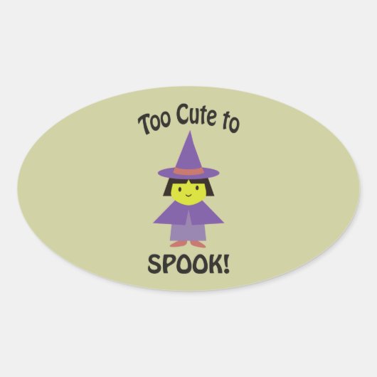 Te gek voor Spook! Kleine heks Ovale Sticker (Voorkant)