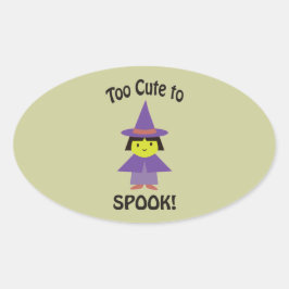 Te gek voor Spook! Kleine heks Ovale Sticker