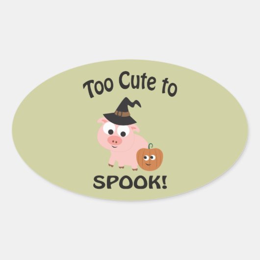 Te gek voor Spook! Pig Witch Ovale Sticker (Voorkant)