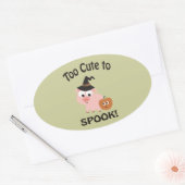 Te gek voor Spook! Pig Witch Ovale Sticker (Envelop)