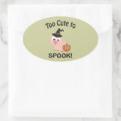 Te gek voor Spook! Pig Witch Ovale Sticker (Tas)