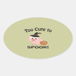 Te gek voor Spook! Pig Witch Ovale Sticker