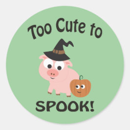 Te gek voor Spook! Pig Witch Ronde Sticker
