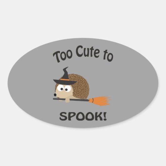 Te gek voor woorden. Egel Witch Ovale Sticker (Voorkant)