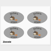Te gek voor woorden. Egel Witch Ovale Sticker (Vel)