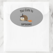 Te gek voor woorden. Egel Witch Ovale Sticker (Tas)