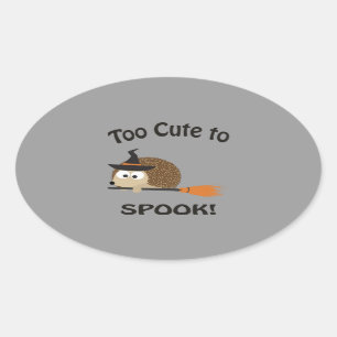 Te gek voor woorden. Egel Witch Ovale Sticker