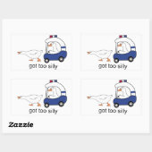 Te Gekke Funny Goose Police Humor Rechthoekige Sticker (Vel)