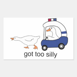 Te Gekke Funny Goose Police Humor Rechthoekige Sticker