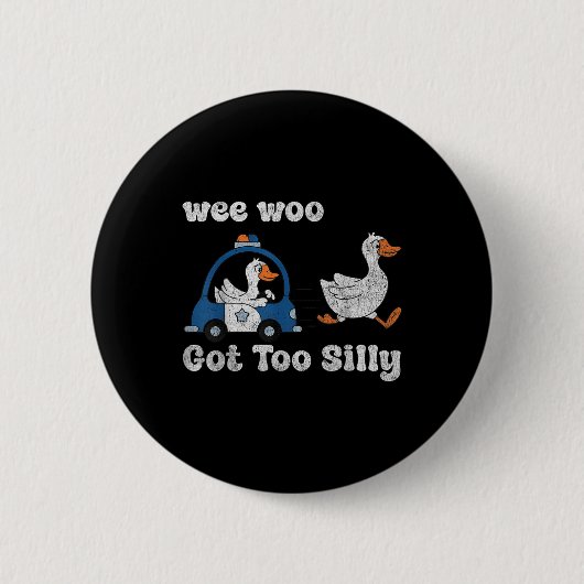 Te Gekke Funny Goose Police Ronde Button 5,7 Cm (Voorkant)