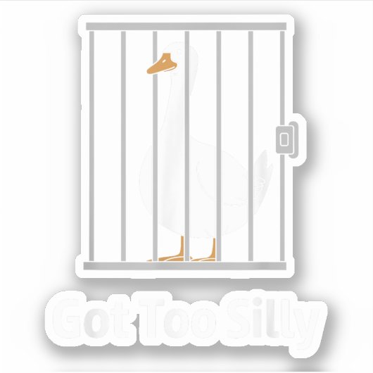 Te Gekke Funny Goose Pun Humor voor Animal Lov Sticker (Voorkant)