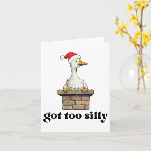 Te Gekke Inspirerend Schattigee Goose Love Animal Kaart (Gele Bloem)