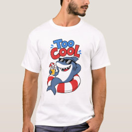 Te gekke zomerhaai die een zonnebril draagt cartoo t-shirt